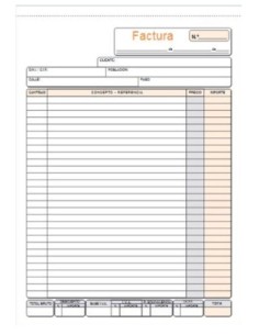 Paq 5 talonarios de facturas fº natural triplicado autocopiante